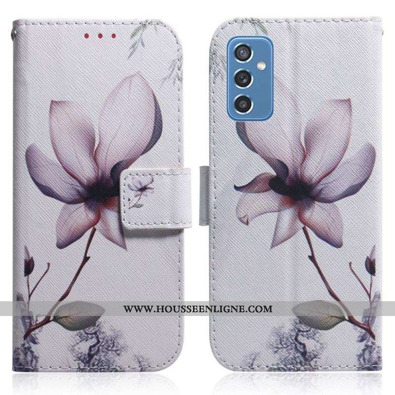 Housse Samsung Galaxy M52 5G Fleur Mauve