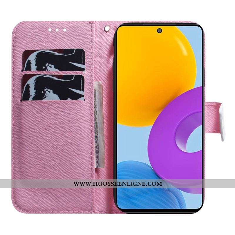 Housse Samsung Galaxy M52 5G Fleur Mauve