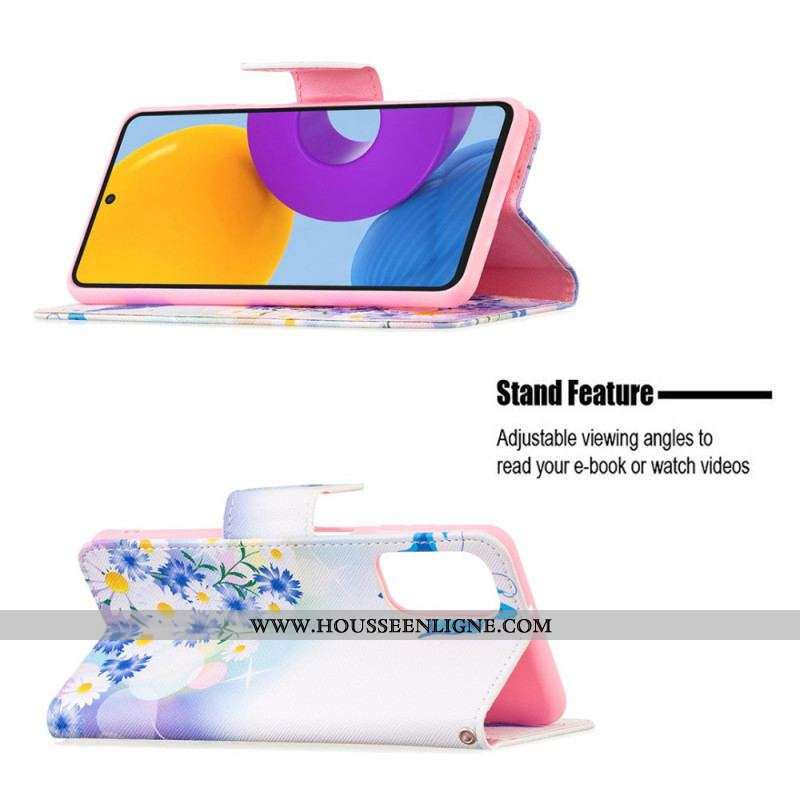 Housse Samsung Galaxy M52 5G Papillon et Fleurs