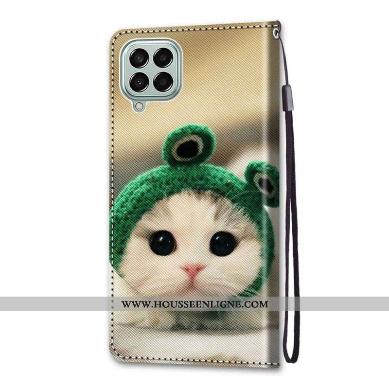 Housse Samsung Galaxy M53 5G Chaton Fun à Lanière