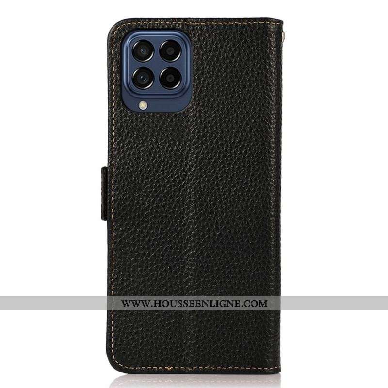 Housse Samsung Galaxy M53 5G Cuir Litchi KHAZNEH RFID