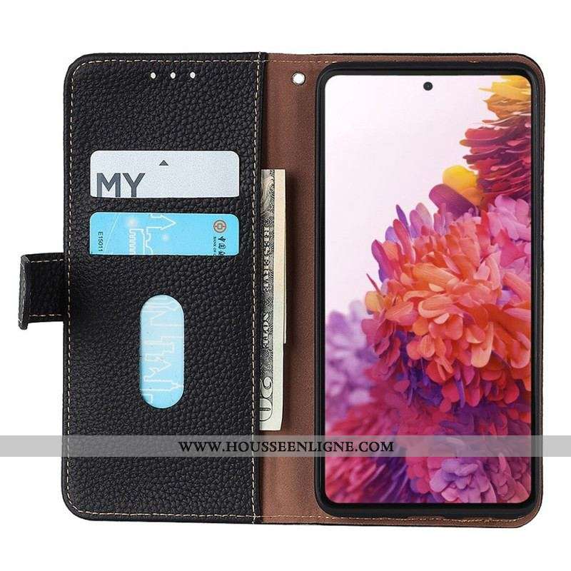 Housse Samsung Galaxy M53 5G Cuir Litchi KHAZNEH