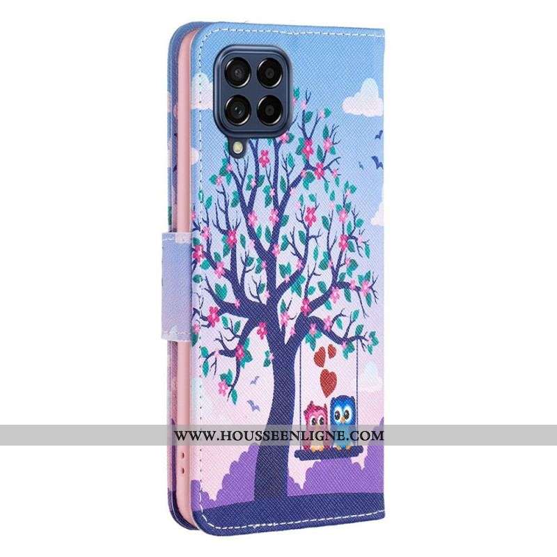 Housse Samsung Galaxy M53 5G Hiboux sur la Balançoire