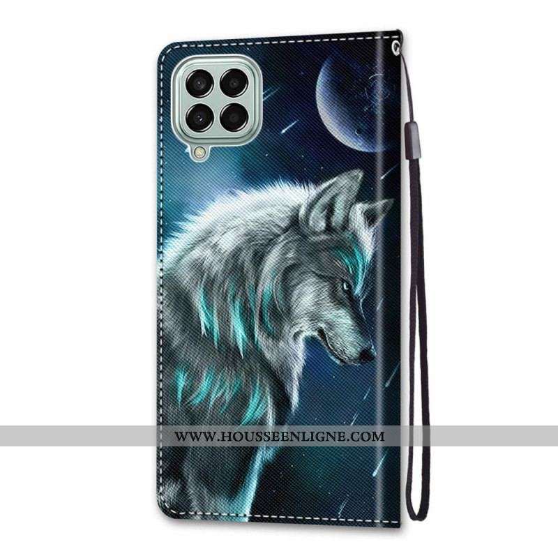 Housse Samsung Galaxy M53 5G Loup à Lanière