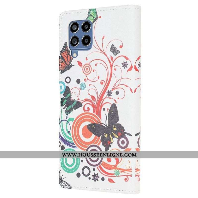 Housse Samsung Galaxy M53 5G Papillons Colorés