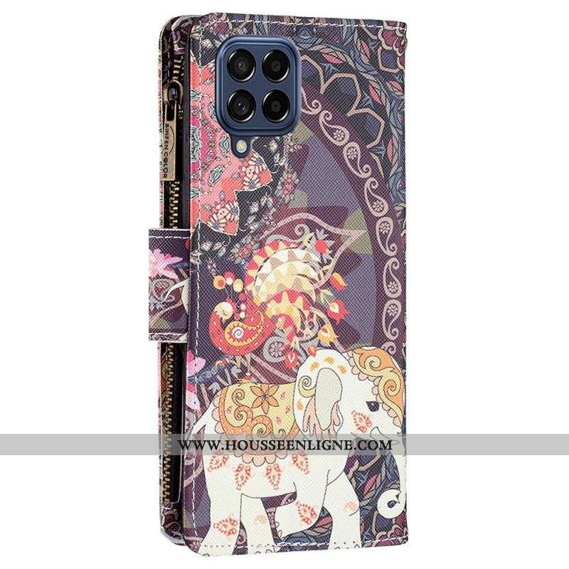 Housse Samsung Galaxy M53 5G Portefeuille Éléphant