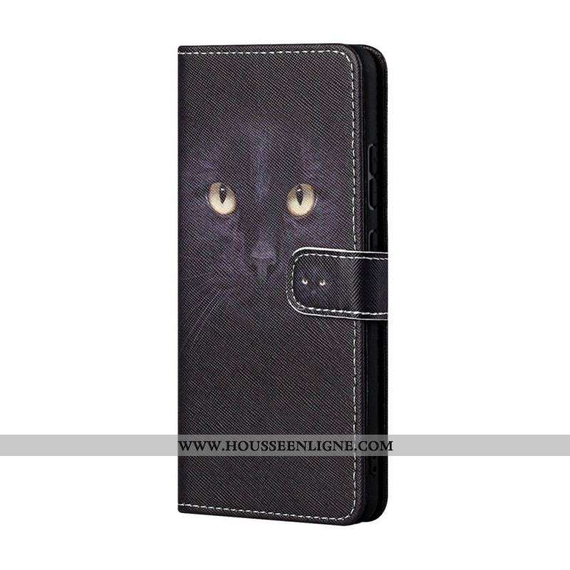 Housse Samsung Galaxy M53 5G Yeux de Chat à Lanière