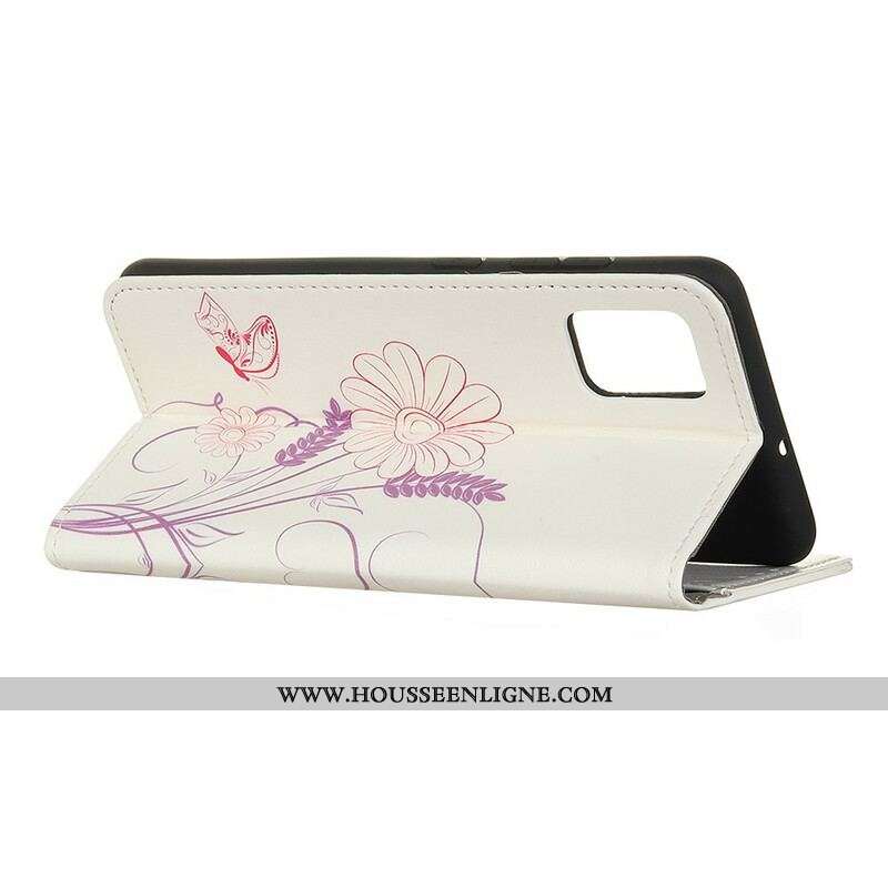 Housse Samsung Galaxy S20 FE Dessin Papillons et Fleurs