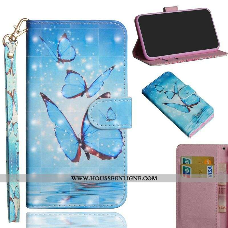 Housse Samsung Galaxy S20 FE Papillons Bleus Volants