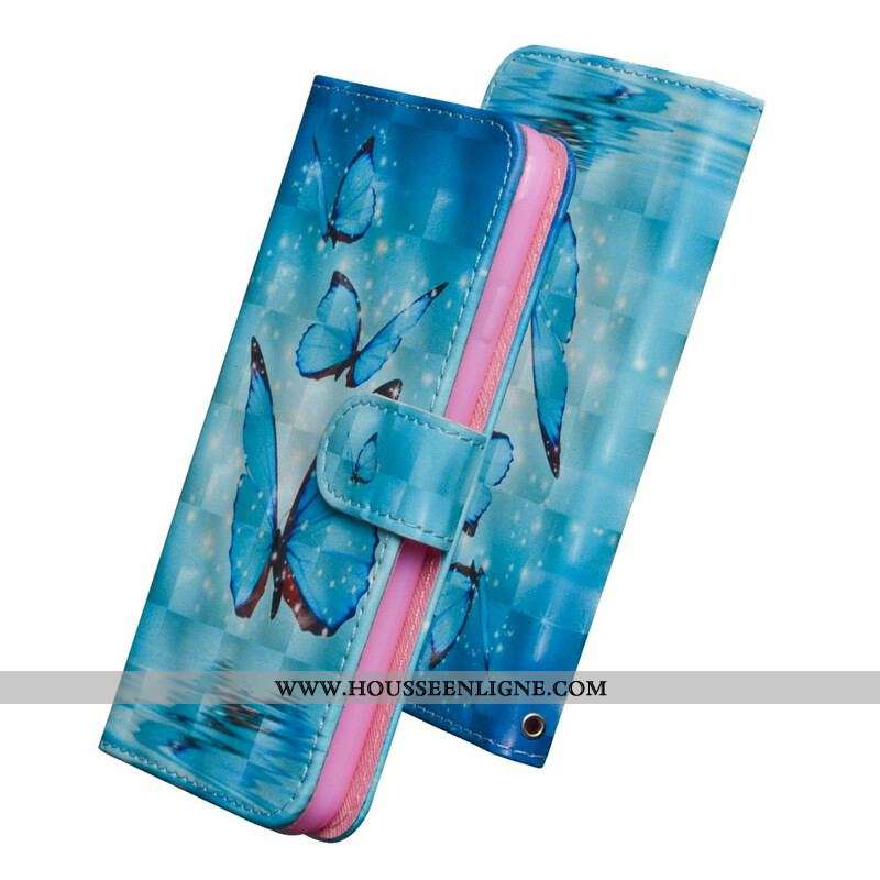 Housse Samsung Galaxy S20 FE Papillons Bleus Volants