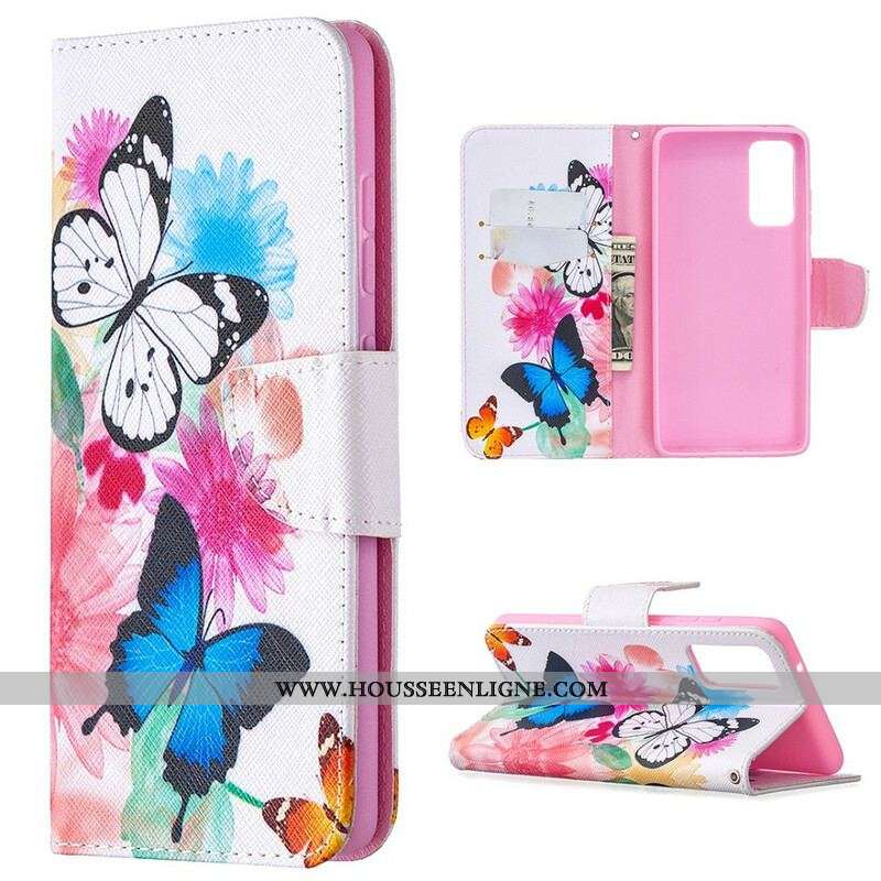 Housse Samsung Galaxy S20 FE Papillons et Fleurs Peints