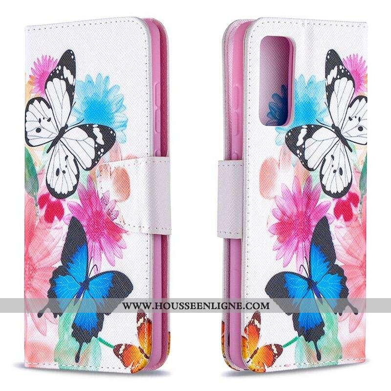 Housse Samsung Galaxy S20 FE Papillons et Fleurs Peints