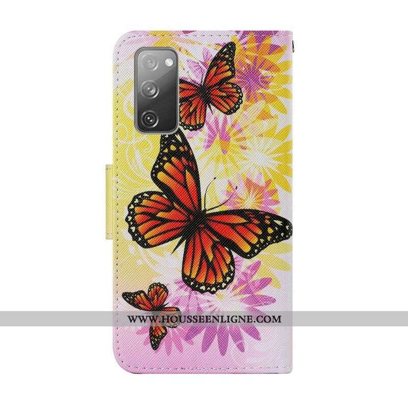 Housse Samsung Galaxy S20 FE Papillons et Fleurs d'Été