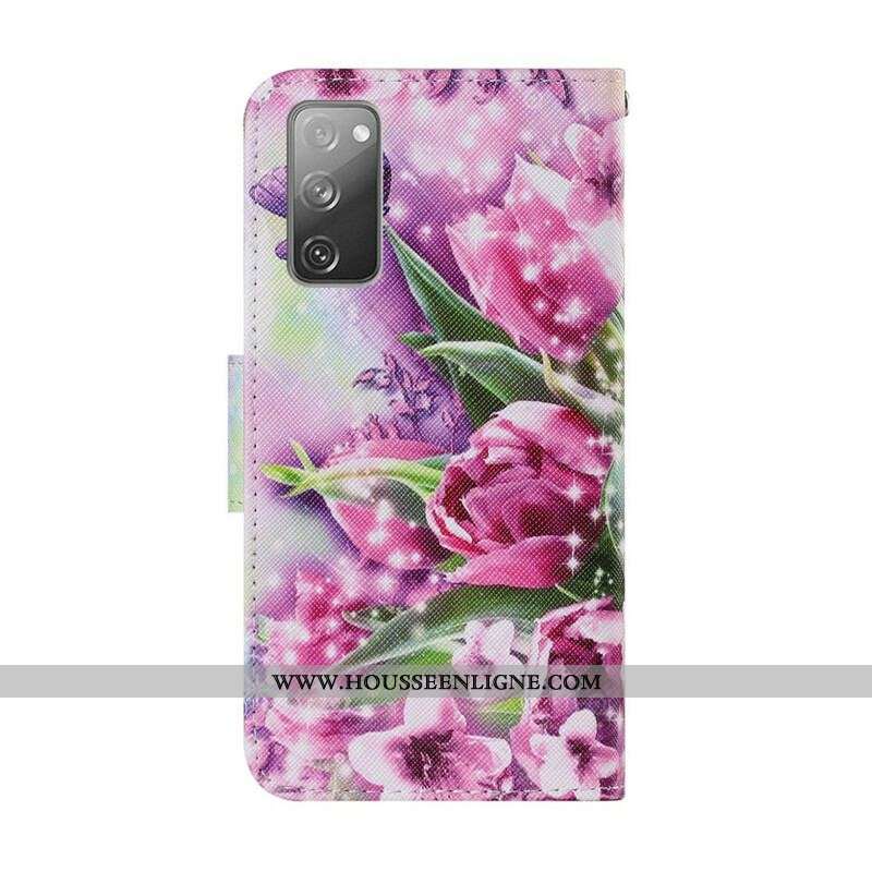 Housse Samsung Galaxy S20 FE Papillons et Tulipes