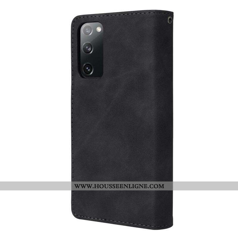 Housse Samsung Galaxy S20 FE Style Cuir Multi-Cartes avec Lanière