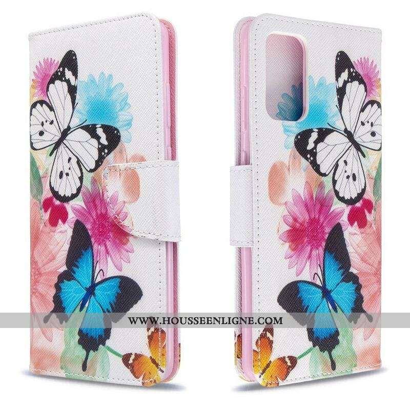 Housse Samsung Galaxy S20 Plus / S20 Plus 5G Papillons et Fleurs Peints