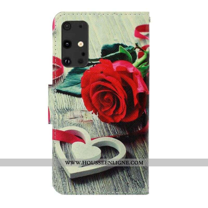 Housse Samsung Galaxy S20 Plus / S20 Plus 5G Rose Romantique à Lanière