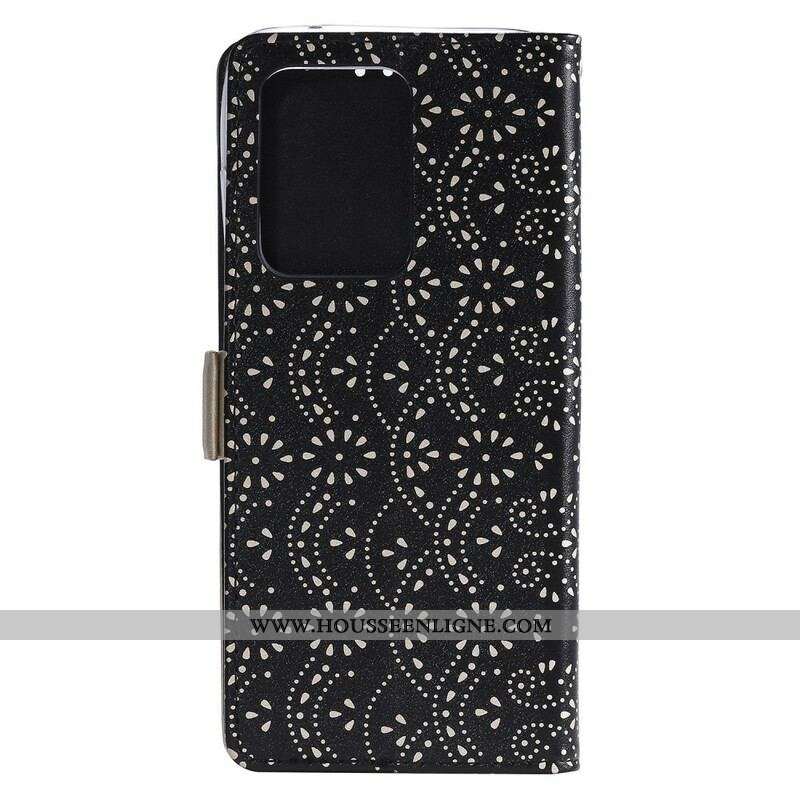 Housse Samsung Galaxy S20 Ultra Dentelle Porte-Monnaie à Lanière