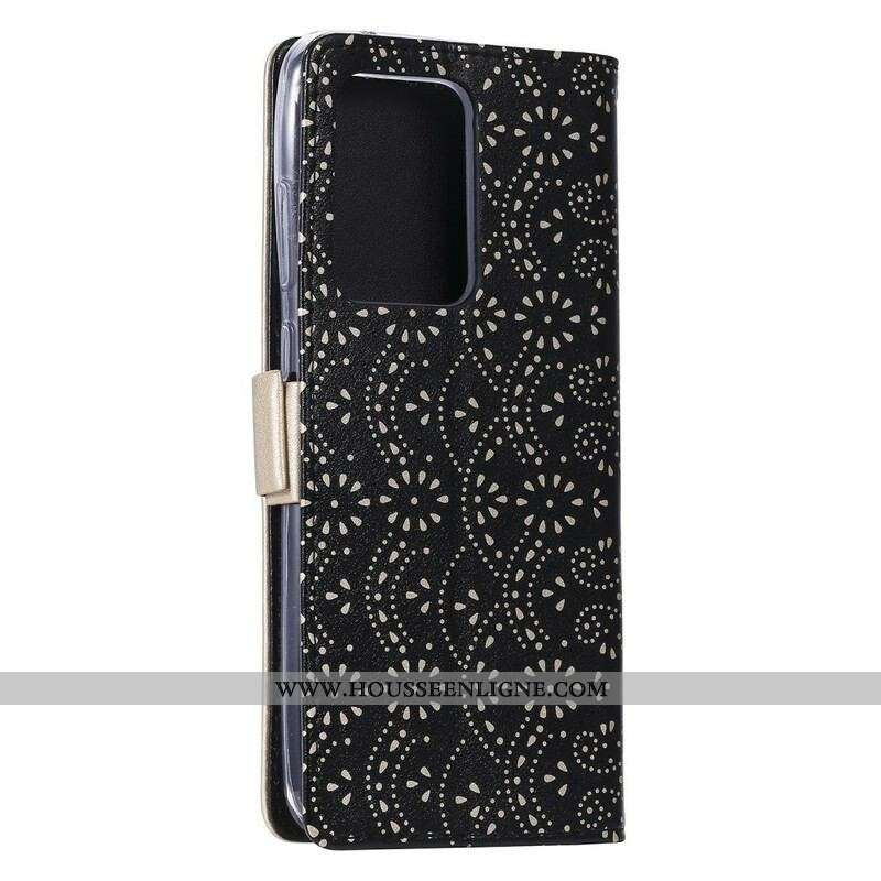 Housse Samsung Galaxy S20 Ultra Dentelle Porte-Monnaie à Lanière