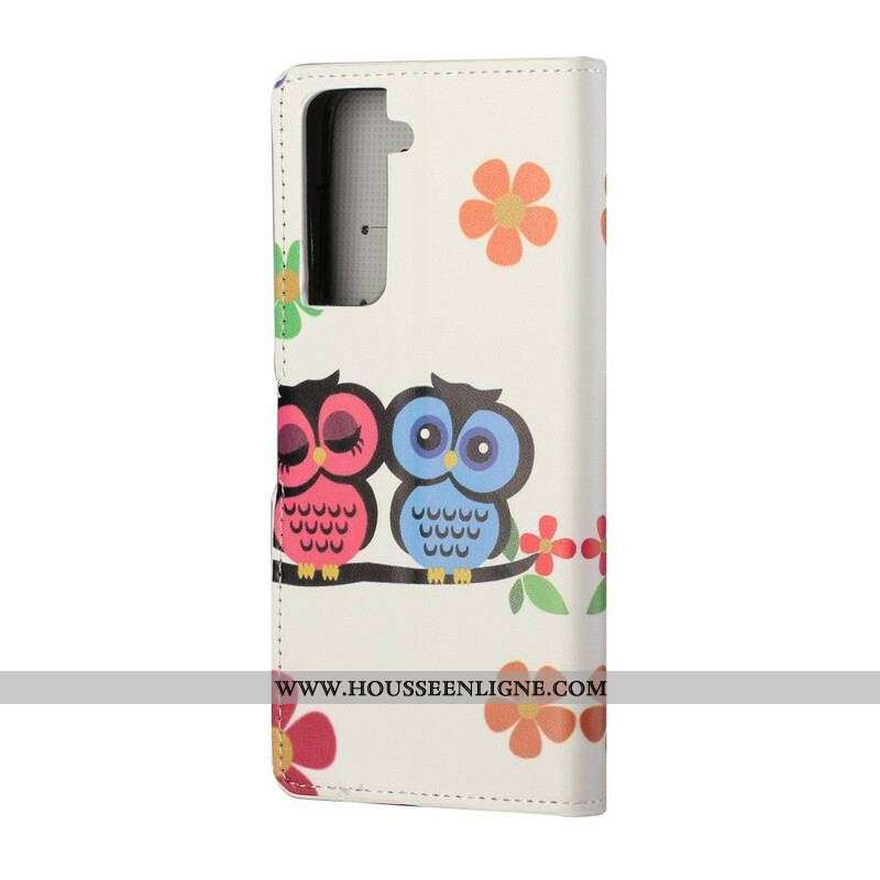 Housse Samsung Galaxy S21 5G Couple de Hiboux