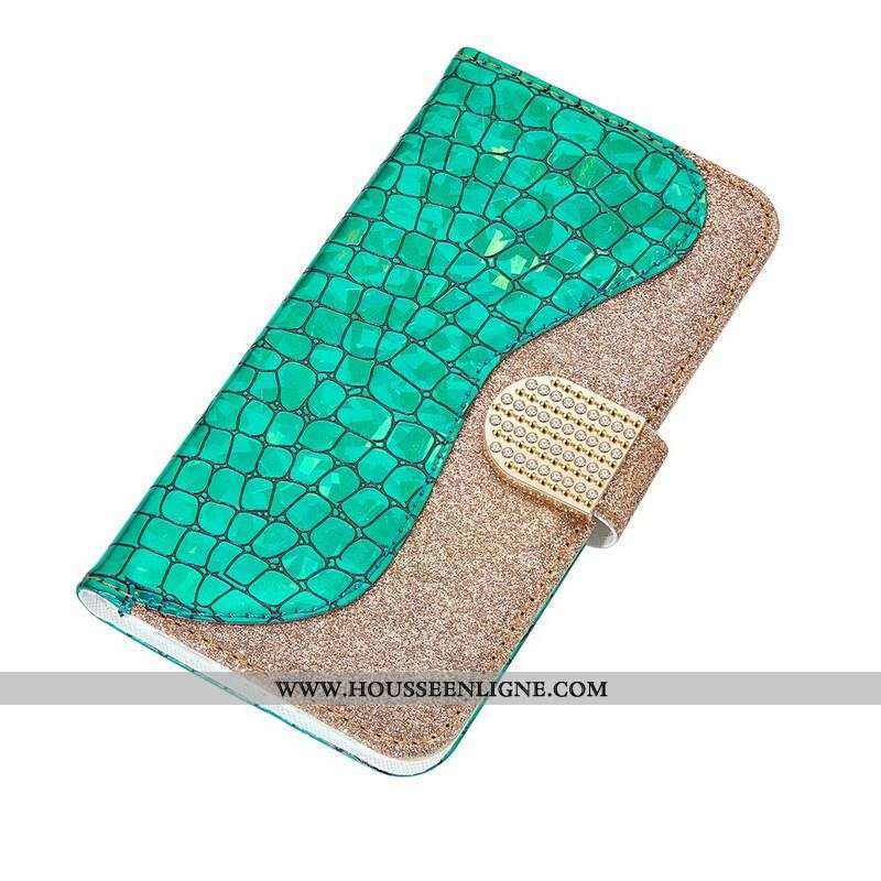 Housse Samsung Galaxy S21 5G Croco Diamants