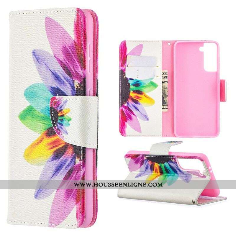 Housse Samsung Galaxy S21 5G Fleur Aquarelle