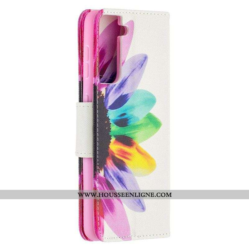 Housse Samsung Galaxy S21 5G Fleur Aquarelle