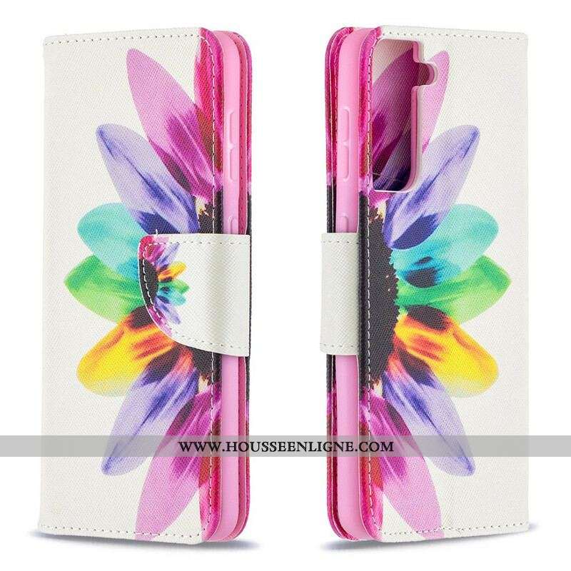 Housse Samsung Galaxy S21 5G Fleur Aquarelle