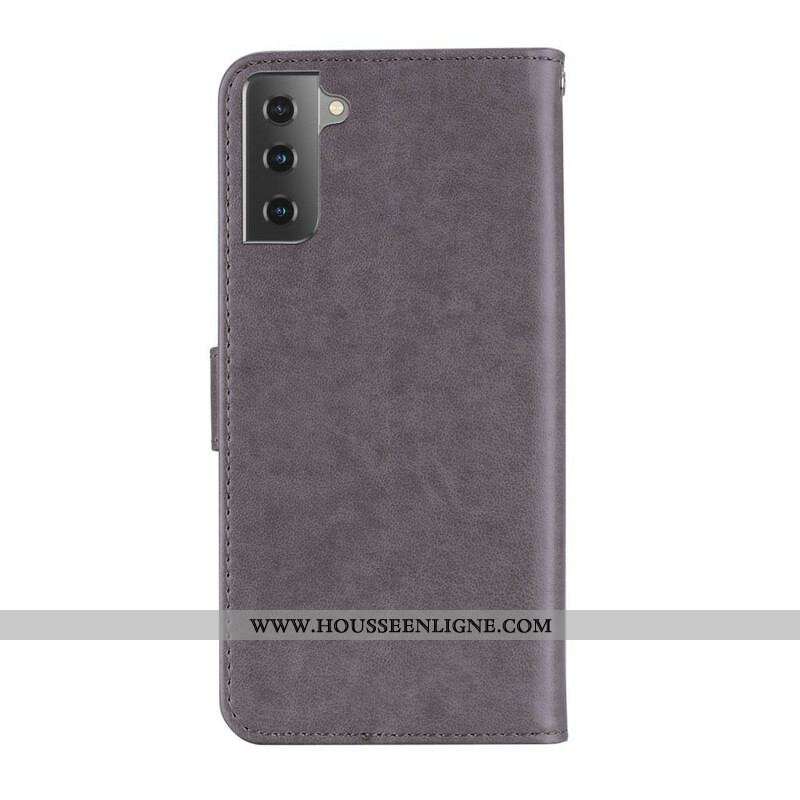 Housse Samsung Galaxy S21 5G Hibou Mandala et Breloque