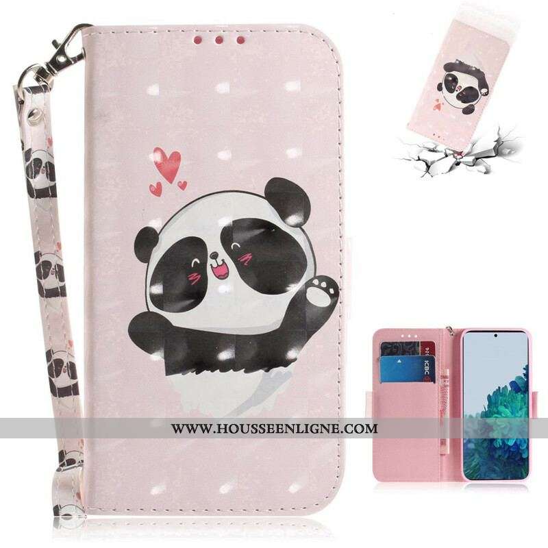 Housse Samsung Galaxy S21 5G Panda à Lanière