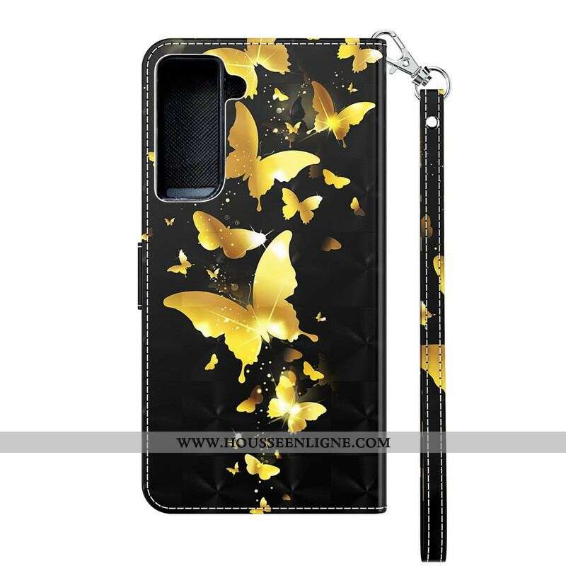 Housse Samsung Galaxy S21 5G Papillons Jaunes