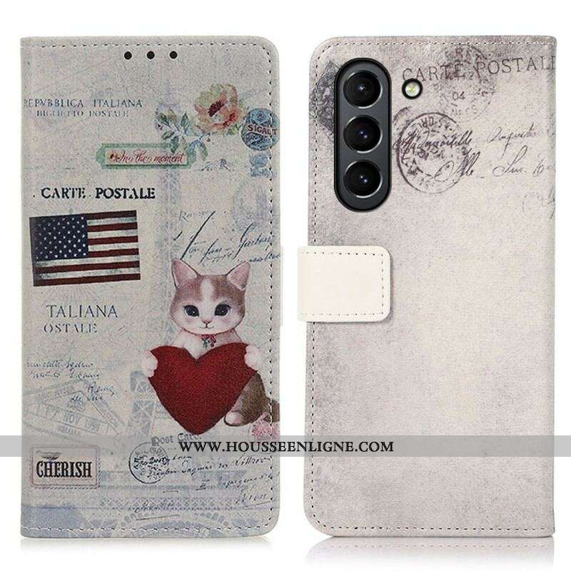 Housse Samsung Galaxy S21 FE Chat Voyageur