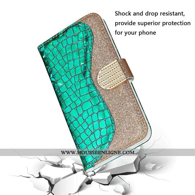 Housse Samsung Galaxy S21 FE Croco Diamants