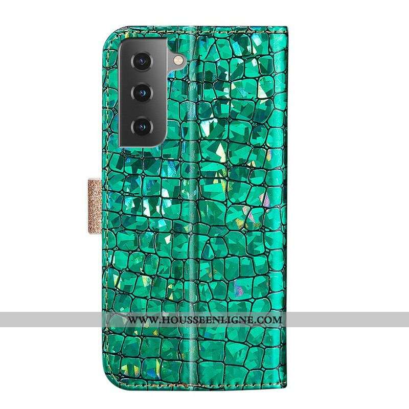 Housse Samsung Galaxy S21 FE Croco Diamants