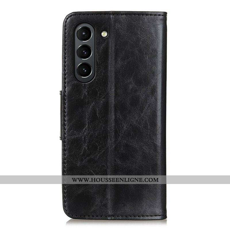 Housse Samsung Galaxy S21 FE Cuir Fendu Fermoir Réversible