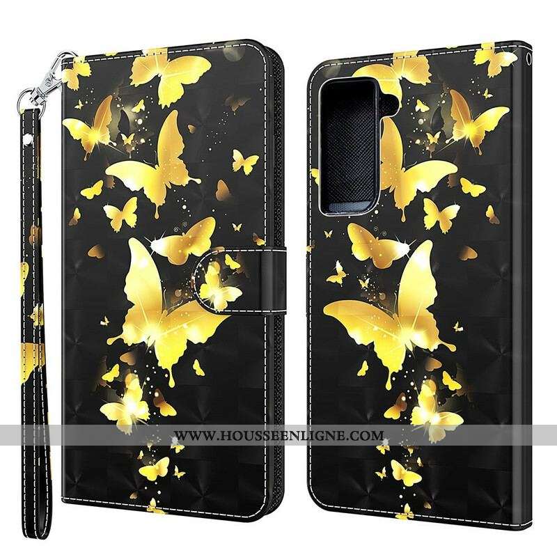 Housse Samsung Galaxy S21 FE Papillons Jaunes