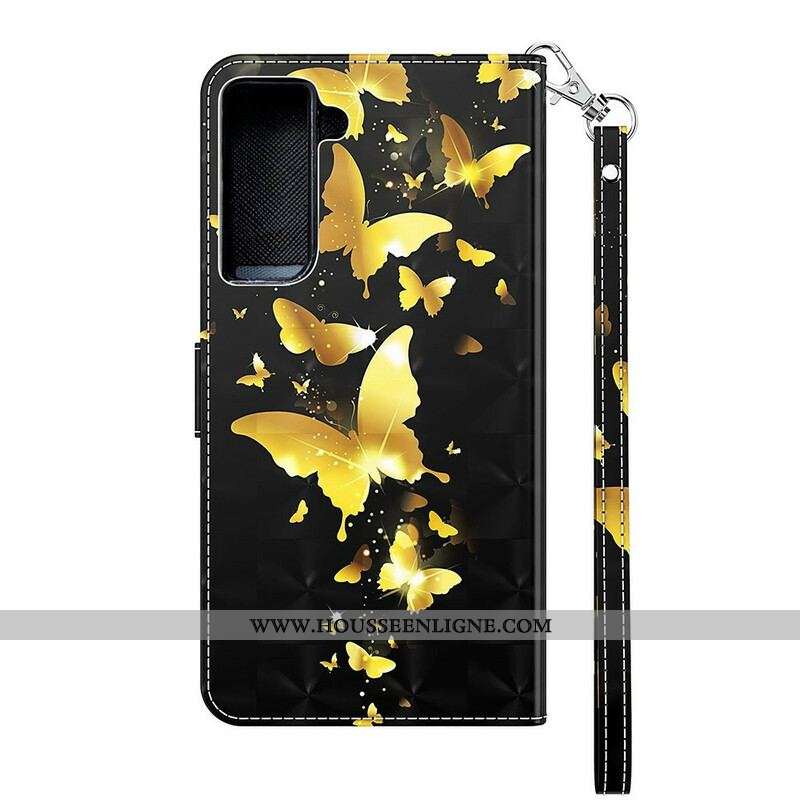 Housse Samsung Galaxy S21 FE Papillons Jaunes