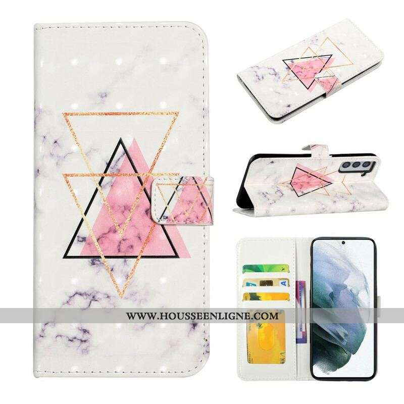 Housse Samsung Galaxy S21 FE Triangle en paillettes