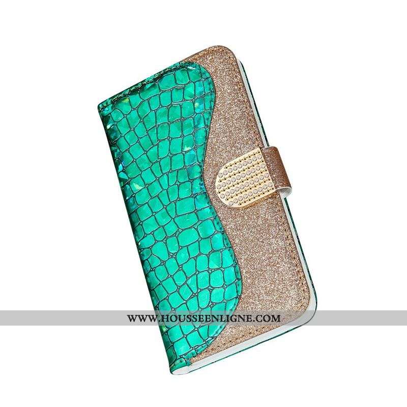 Housse Samsung Galaxy S21 Plus 5G Croco Diamants