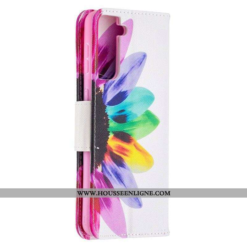 Housse Samsung Galaxy S21 Plus 5G Fleur Aquarelle