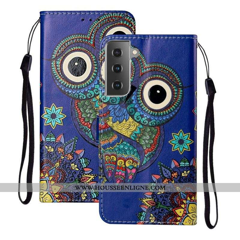 Housse Samsung Galaxy S21 Plus 5G Hibou en Mandala