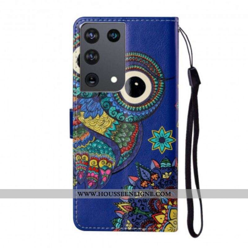 Housse Samsung Galaxy S21 Ultra 5G Hibou en Mandala