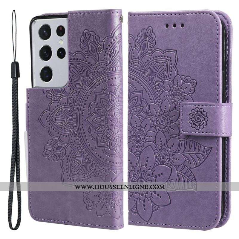 Housse Samsung Galaxy S21 Ultra 5G Mandala de Fleurs