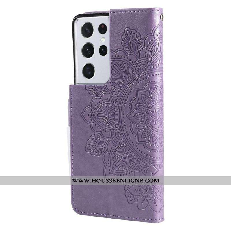 Housse Samsung Galaxy S21 Ultra 5G Mandala de Fleurs