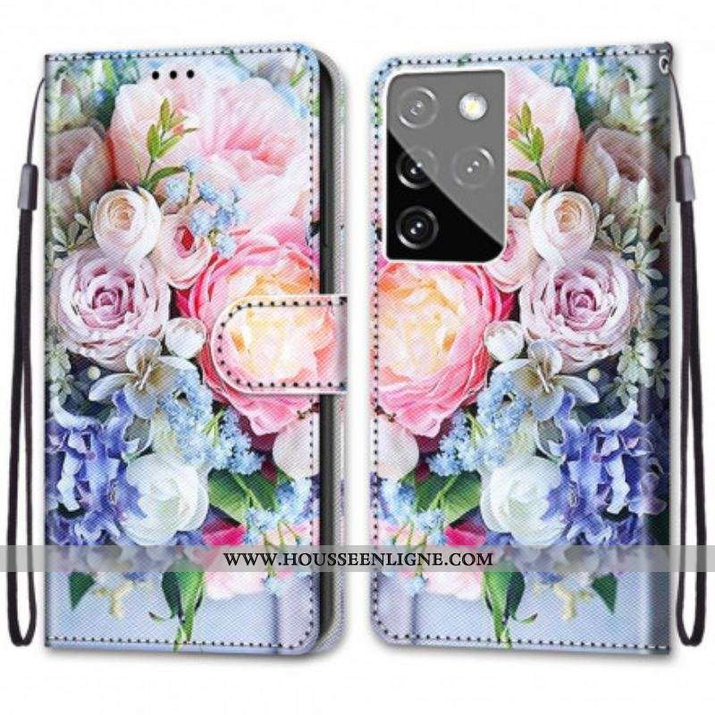 Housse Samsung Galaxy S21 Ultra 5G Merveille Florale