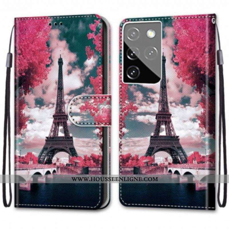 Housse Samsung Galaxy S21 Ultra 5G Paris en Fleurs