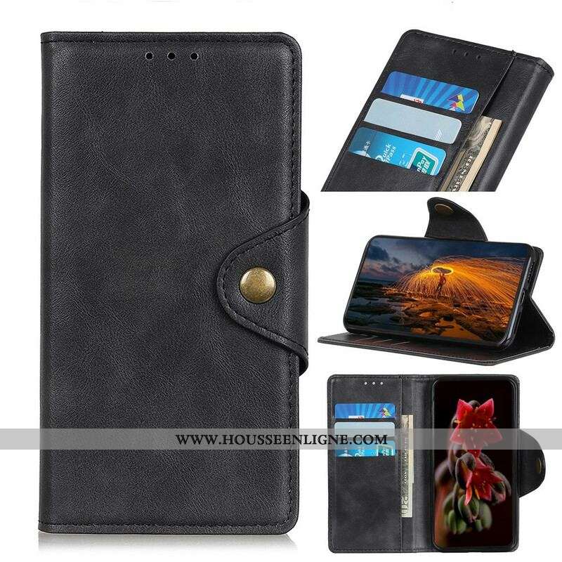 Housse Samsung Galaxy S21 Ultra 5G Simili Cuir Vintage Bouton