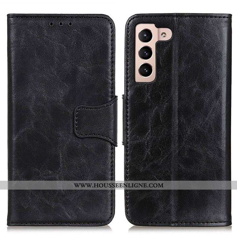 Housse Samsung Galaxy S22 5G Cuir Fendu Fermoir Réversible