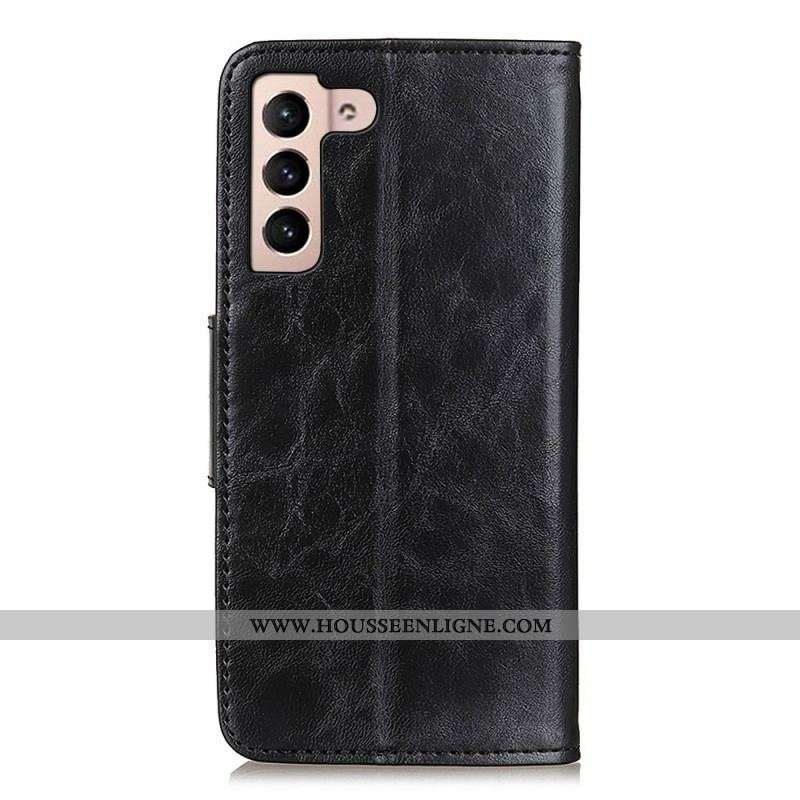 Housse Samsung Galaxy S22 5G Cuir Fendu Fermoir Réversible