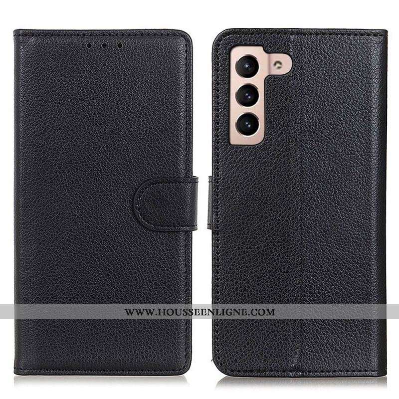 Housse Samsung Galaxy S22 5G Cuir Litchi Traditionnel